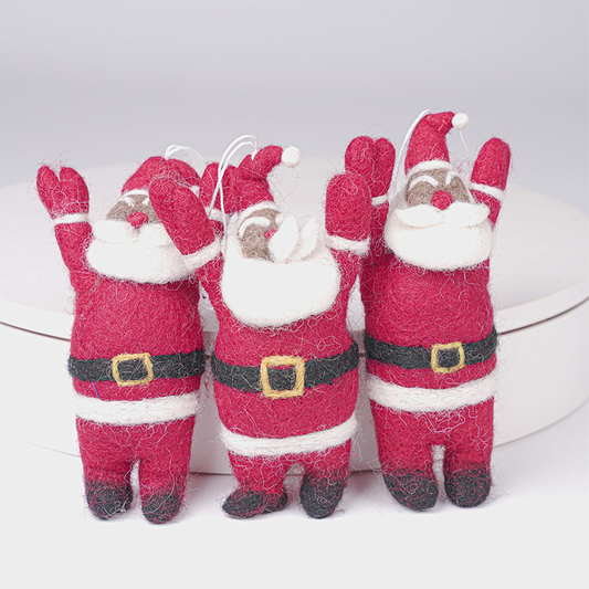 3 Felt Santa