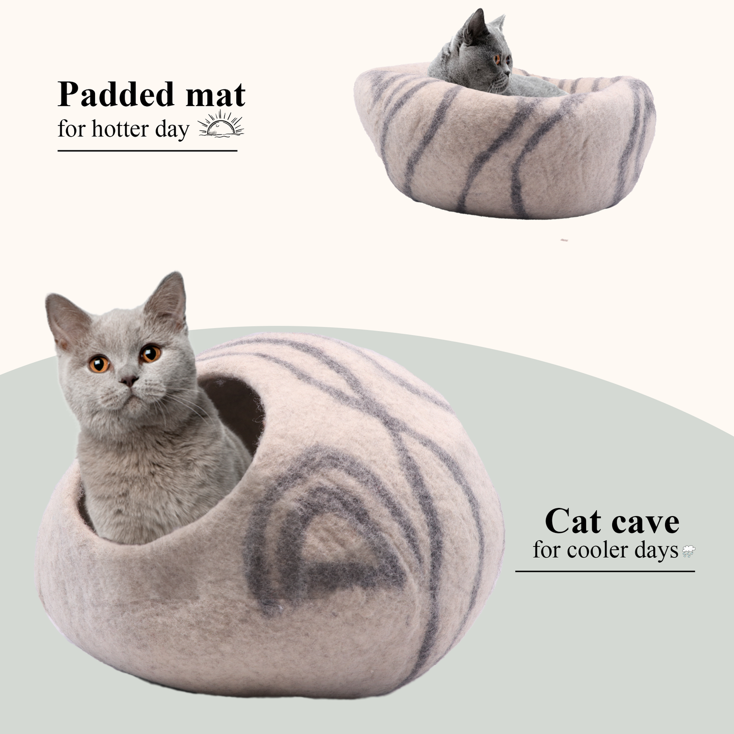 Grey Stipes Cat Cave