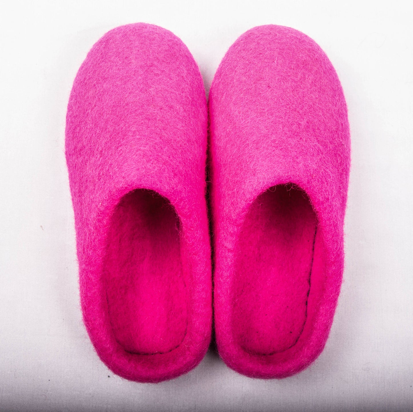 Pink Plain Felt Slippers