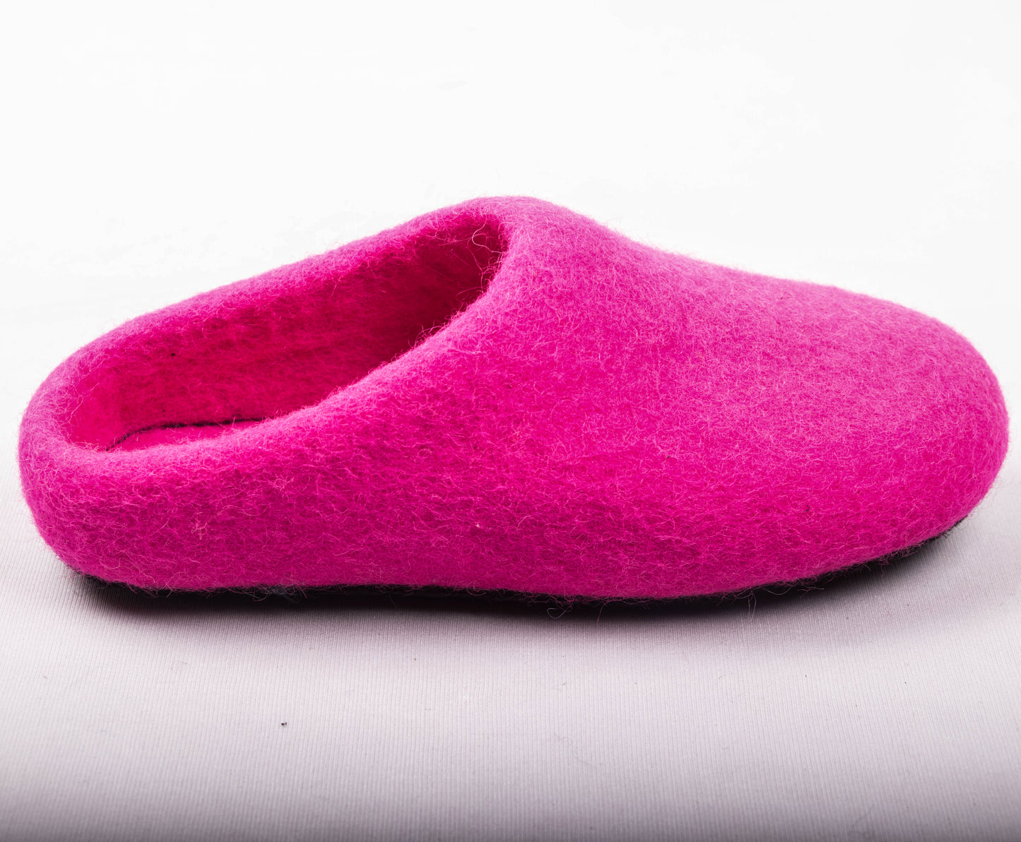 Pink Plain Felt Slippers