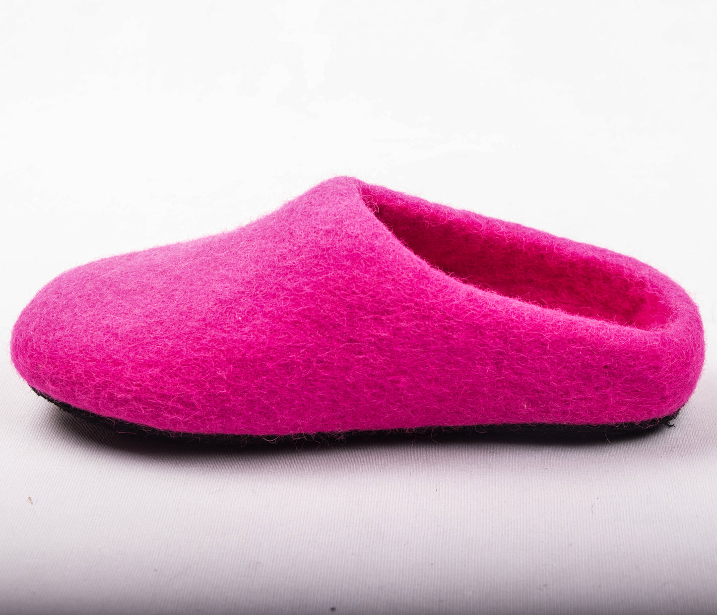 Pink Plain Felt Slippers