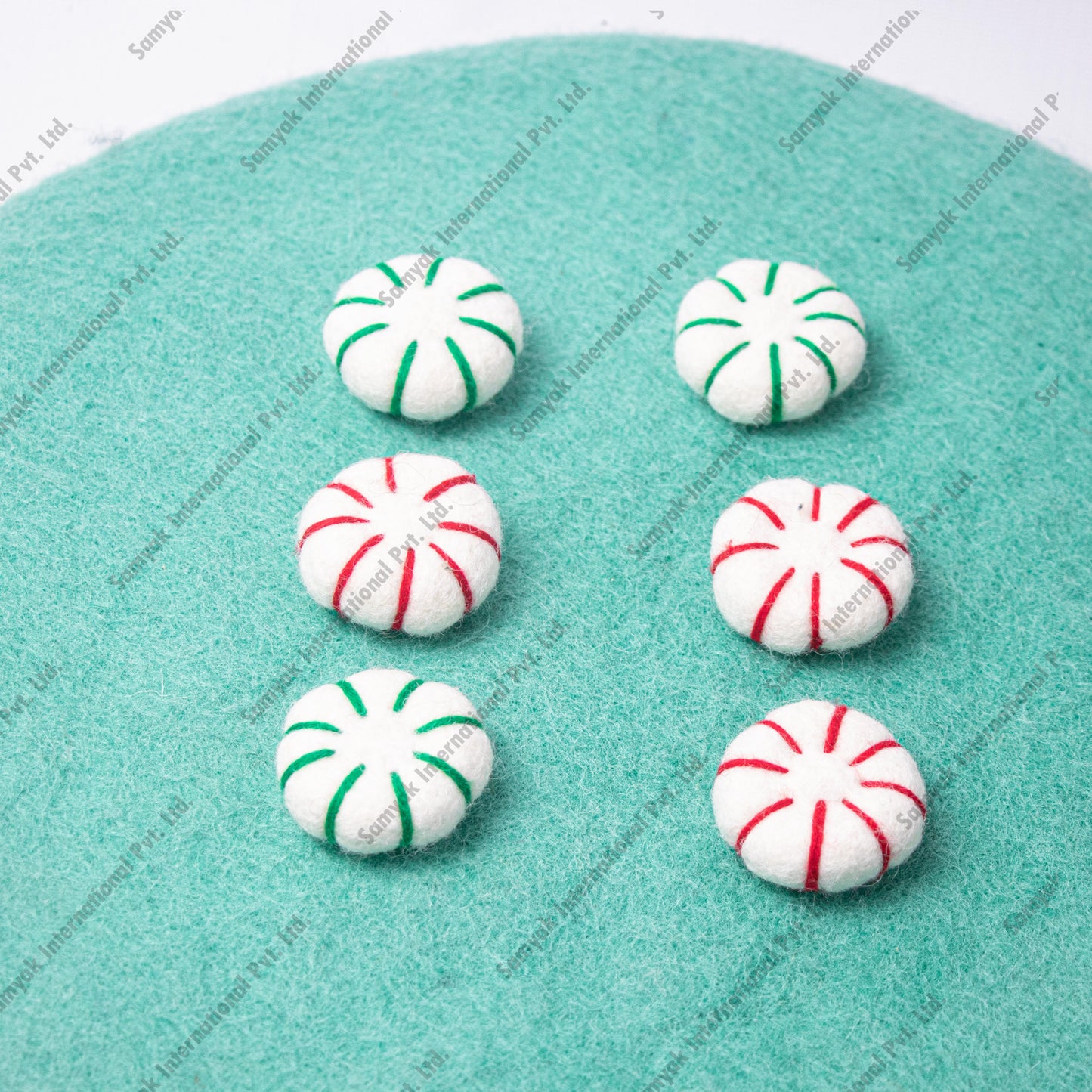 Felt Peppermint Candy Christmas Decorations