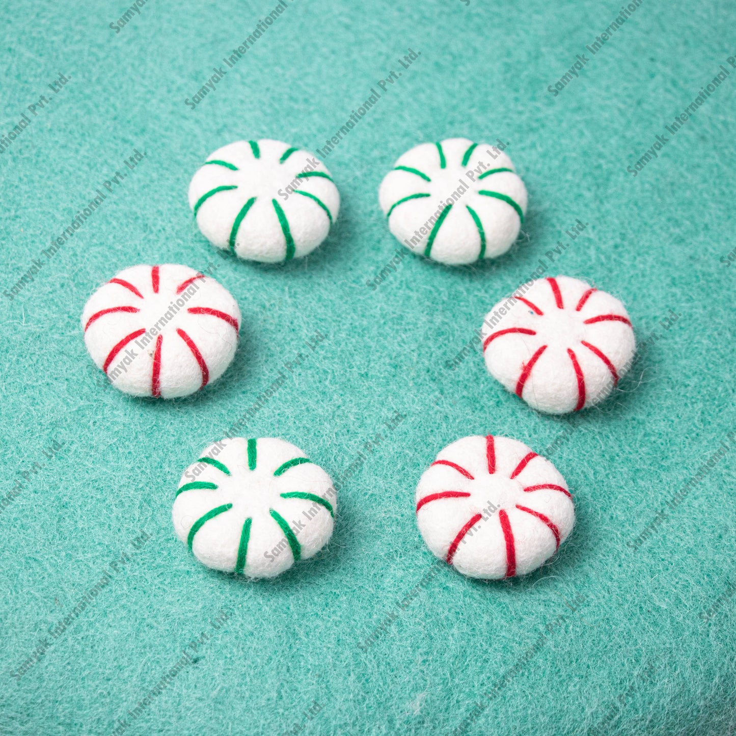 Felt Peppermint Candy Christmas Decorations
