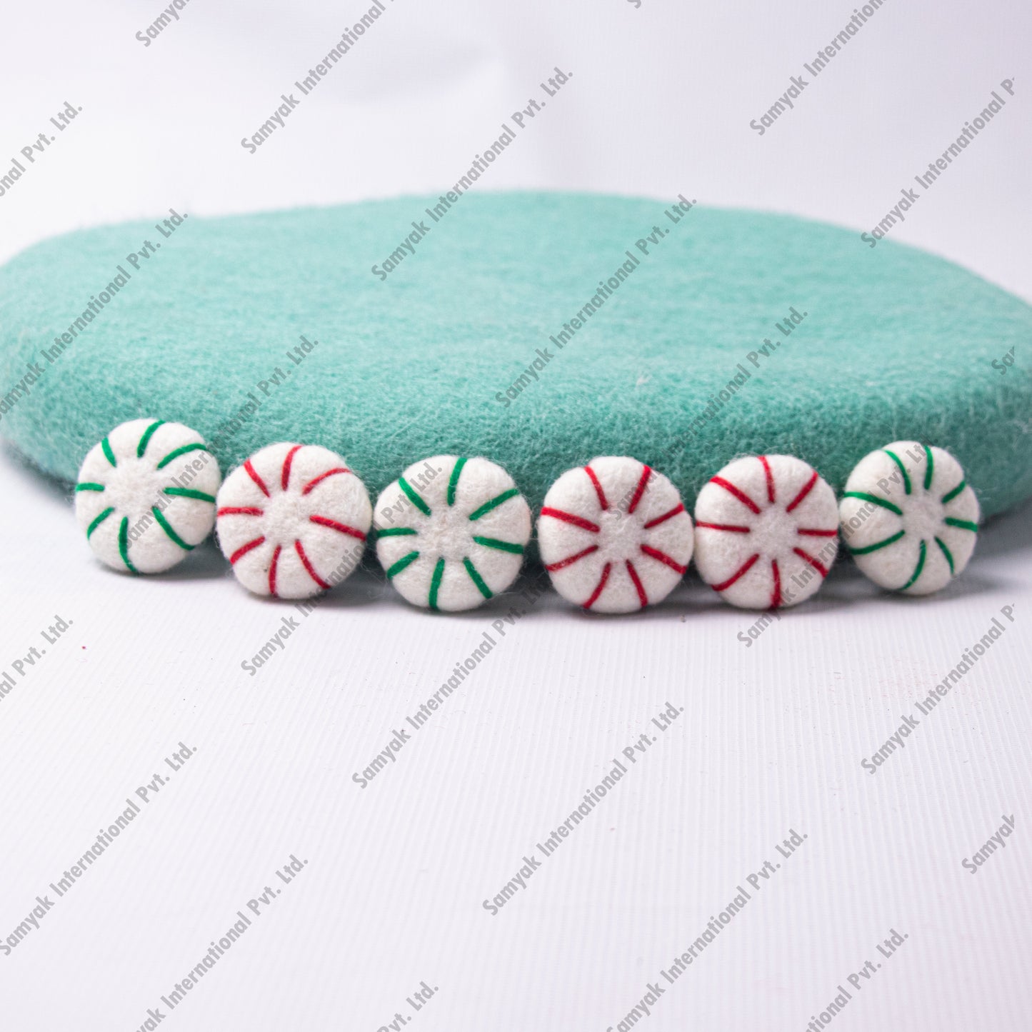 Felt Peppermint Candy Christmas Decorations