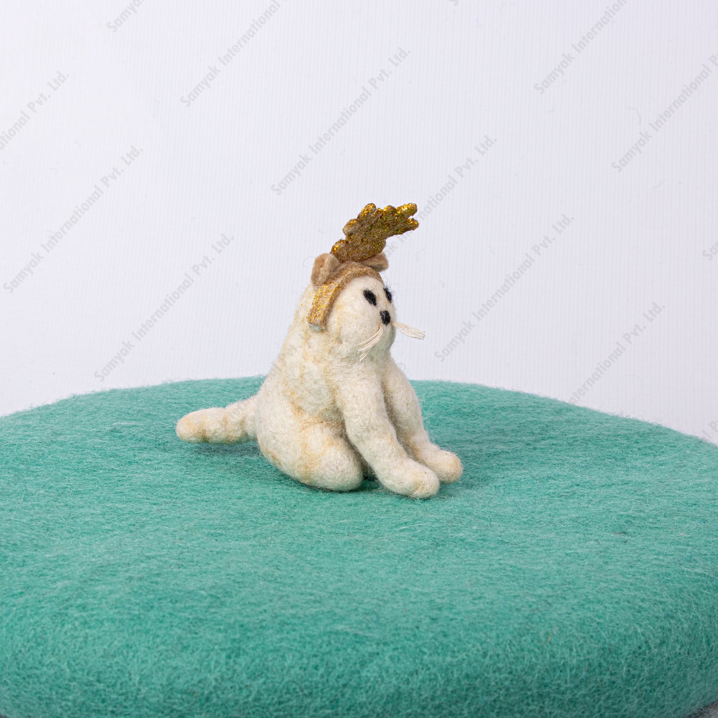 Felt Glitter Antler Cats Christmas Tree Ornaments