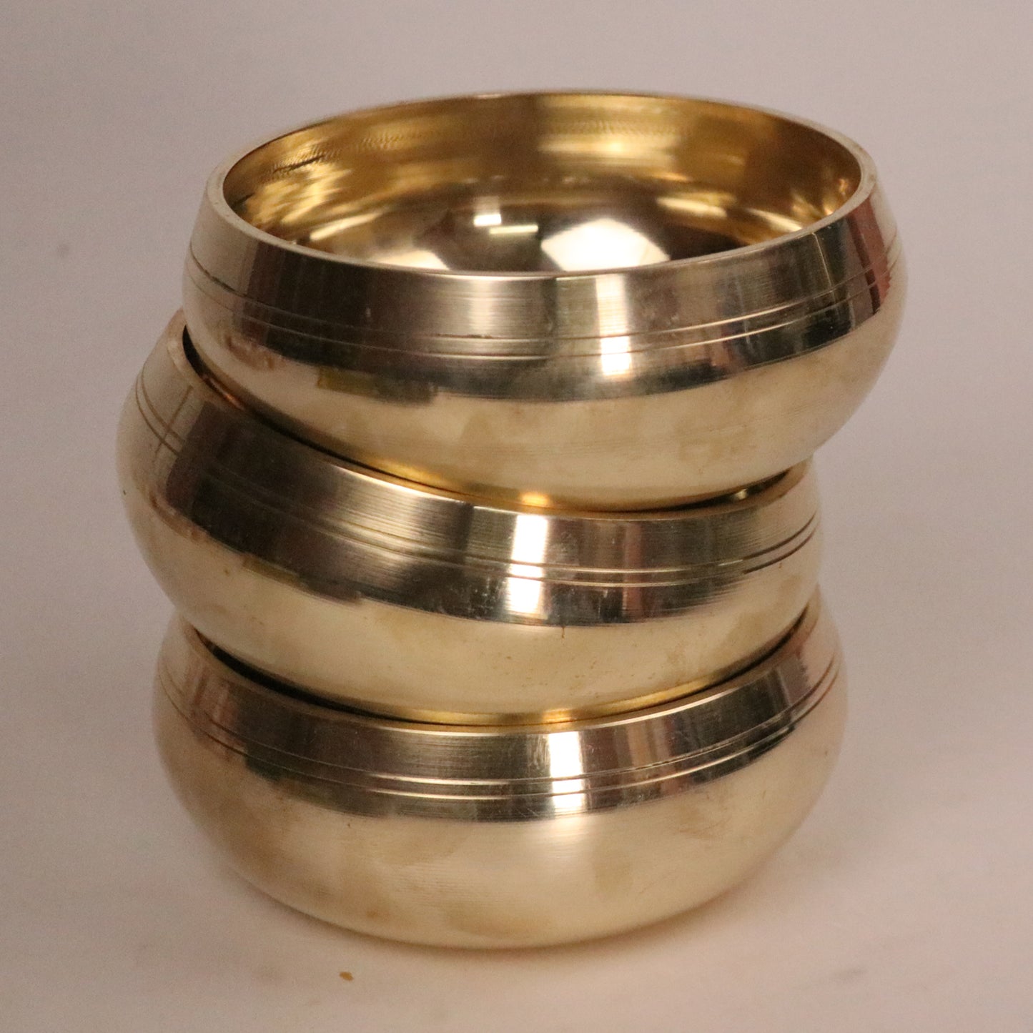 Tibetan Buddhist Shiny Brass Singing Bowl