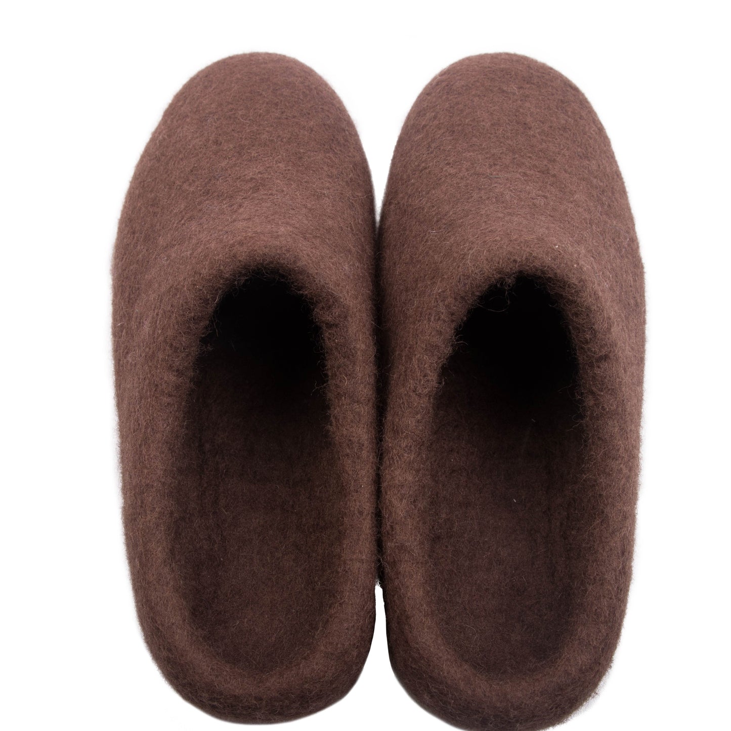Brown Plain Felt Slippers