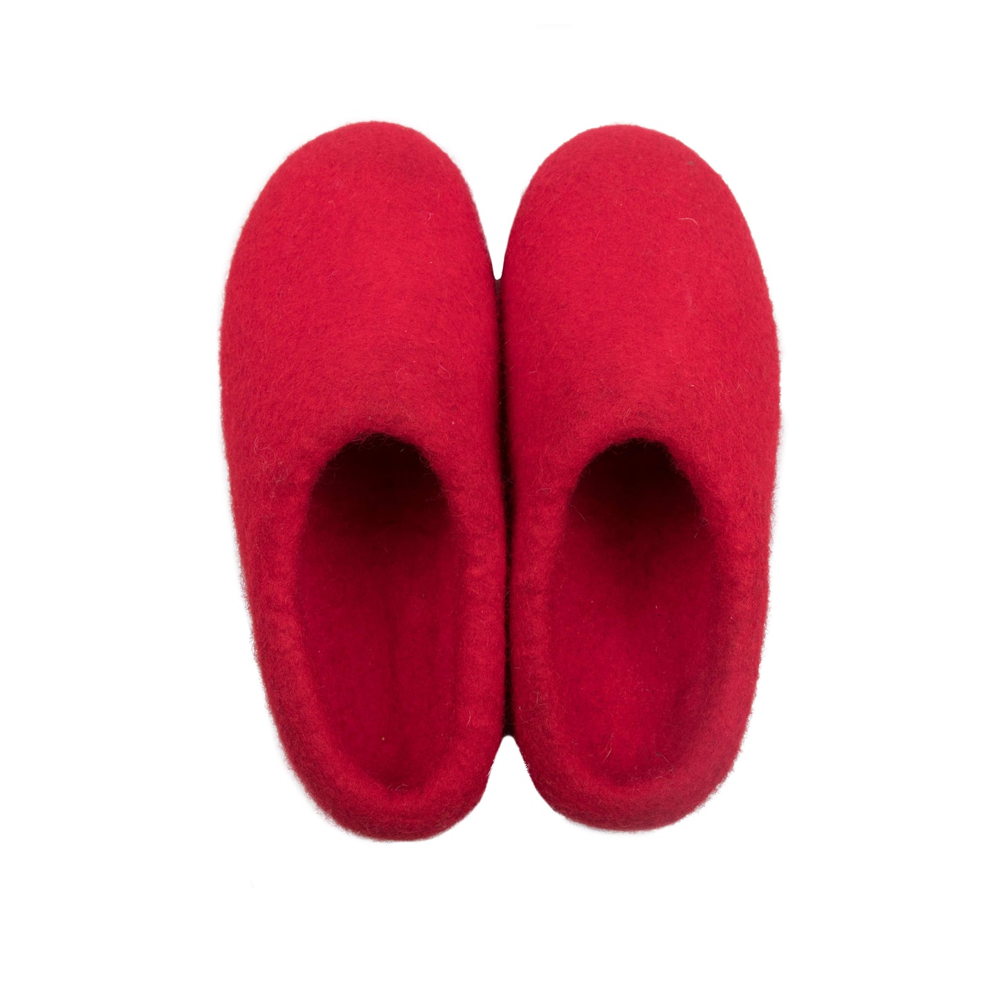 Red Plain Felt Slippers