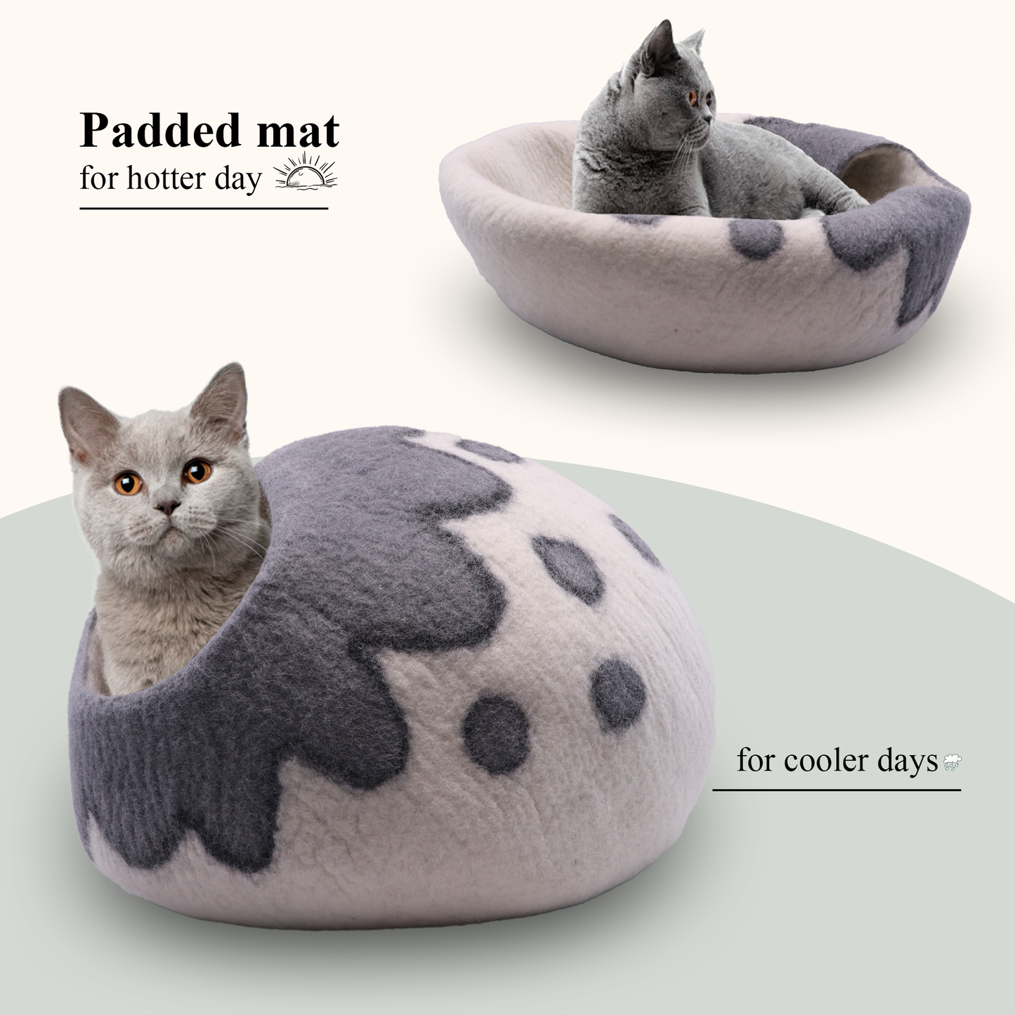 Gray White Flower Cat Cave