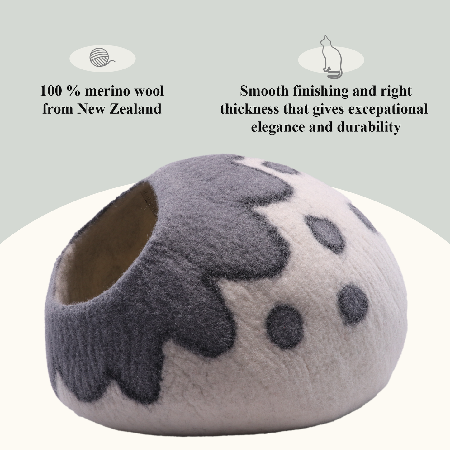 Gray White Flower Cat Cave