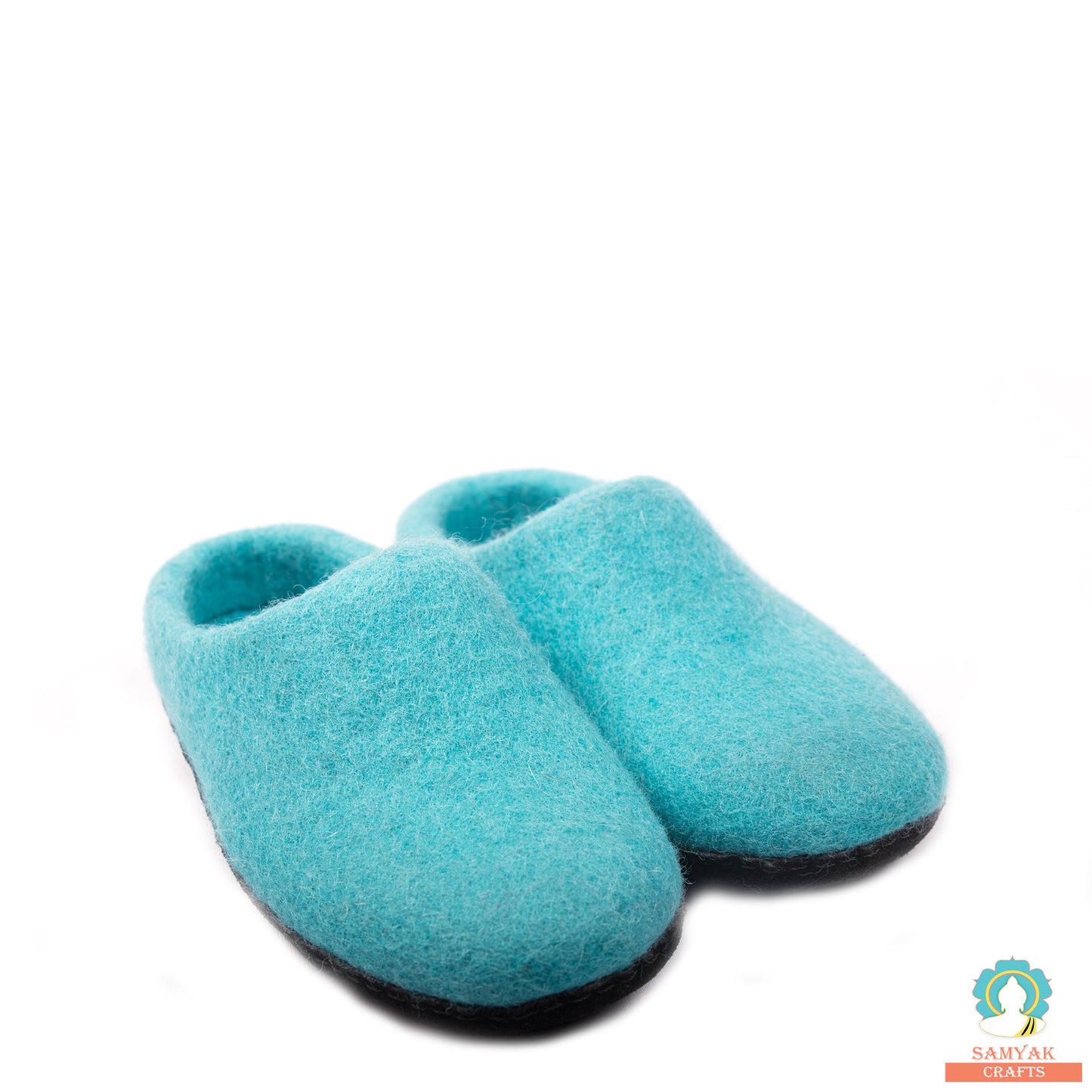 Aqua Blue Felt Slipper