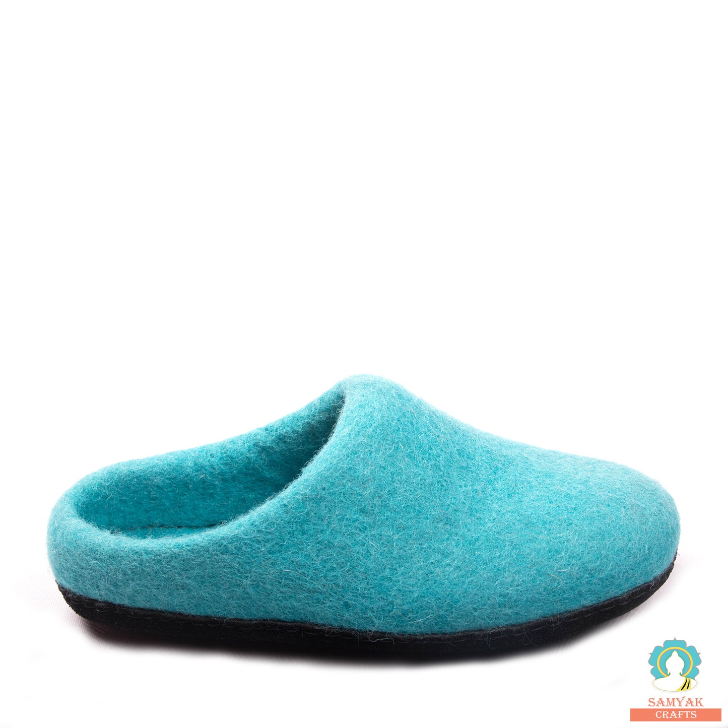Aqua Blue Felt Slipper