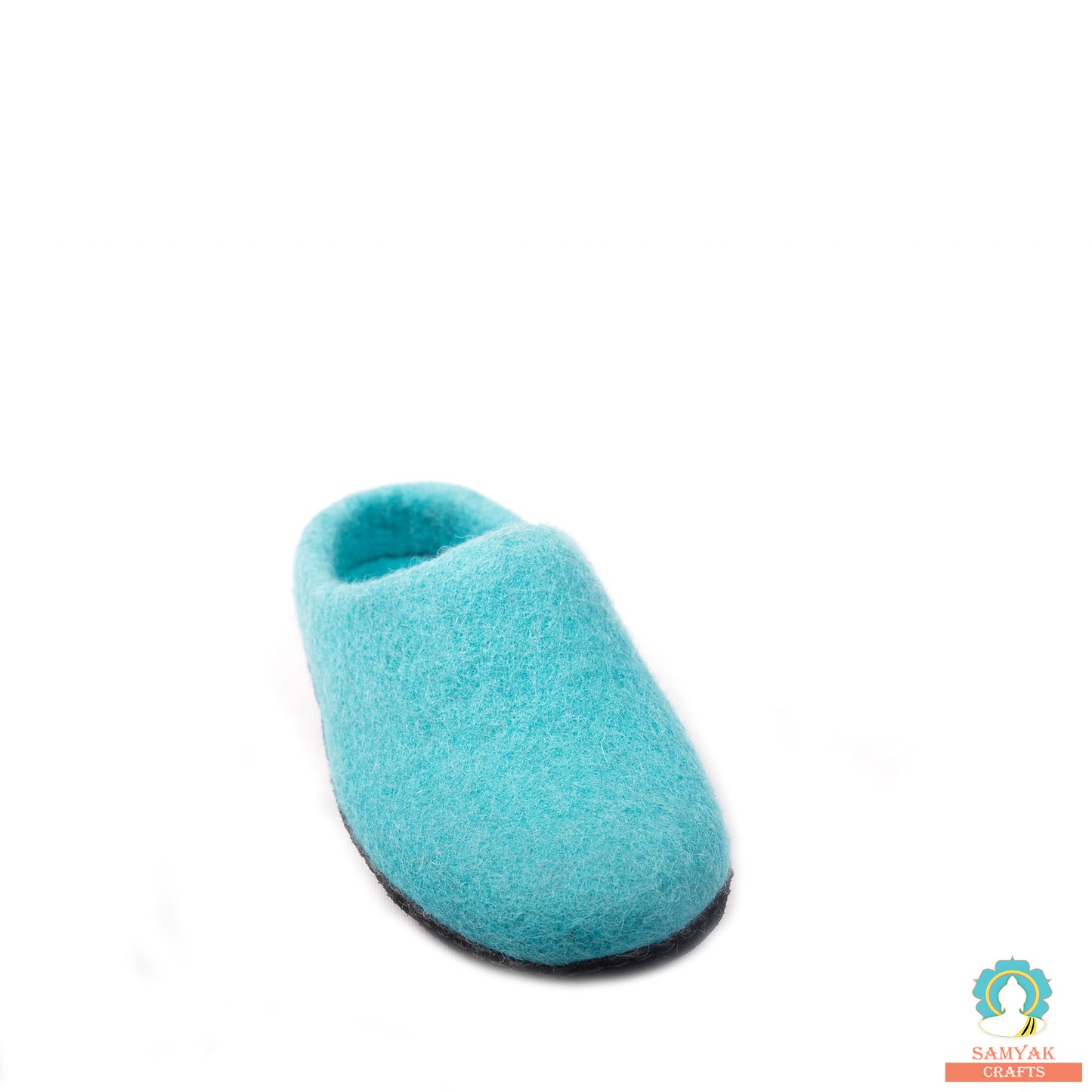 Aqua Blue Felt Slipper
