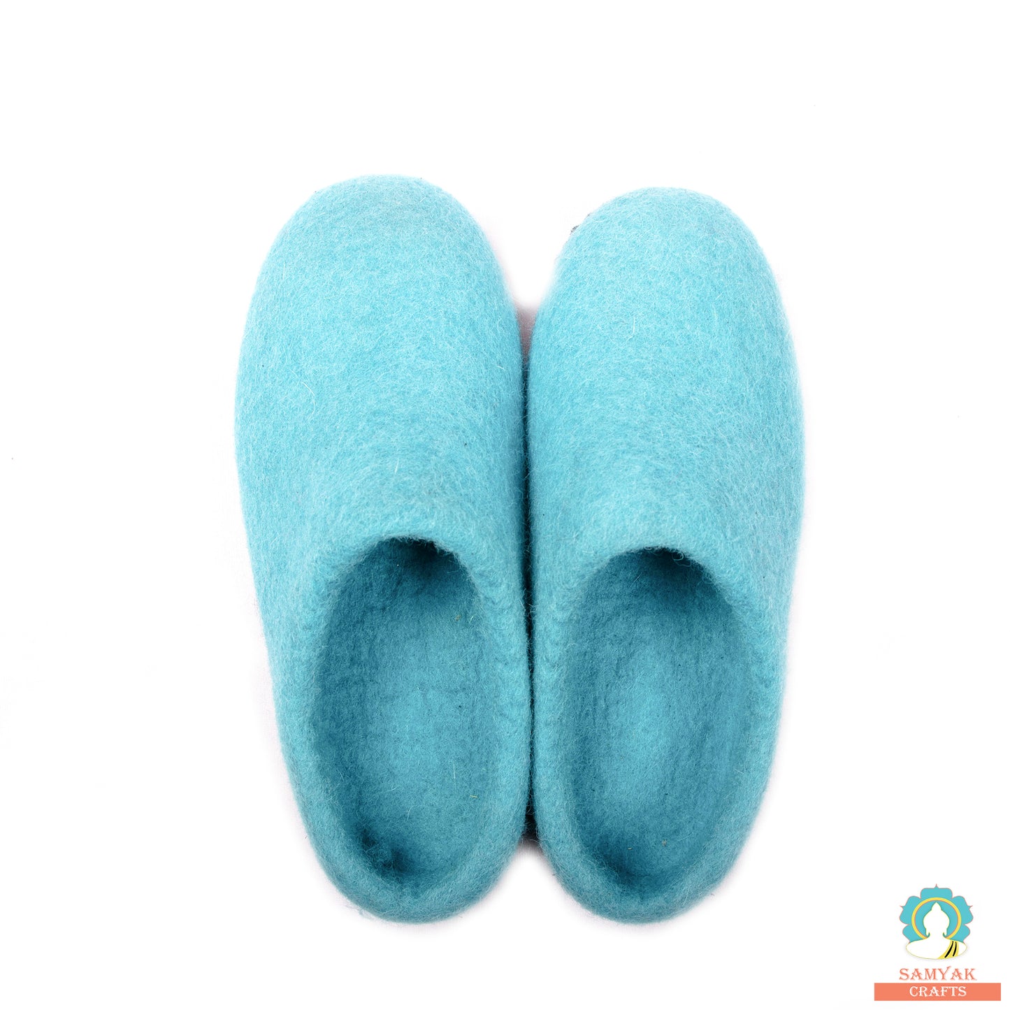 Aqua Blue Felt Slipper