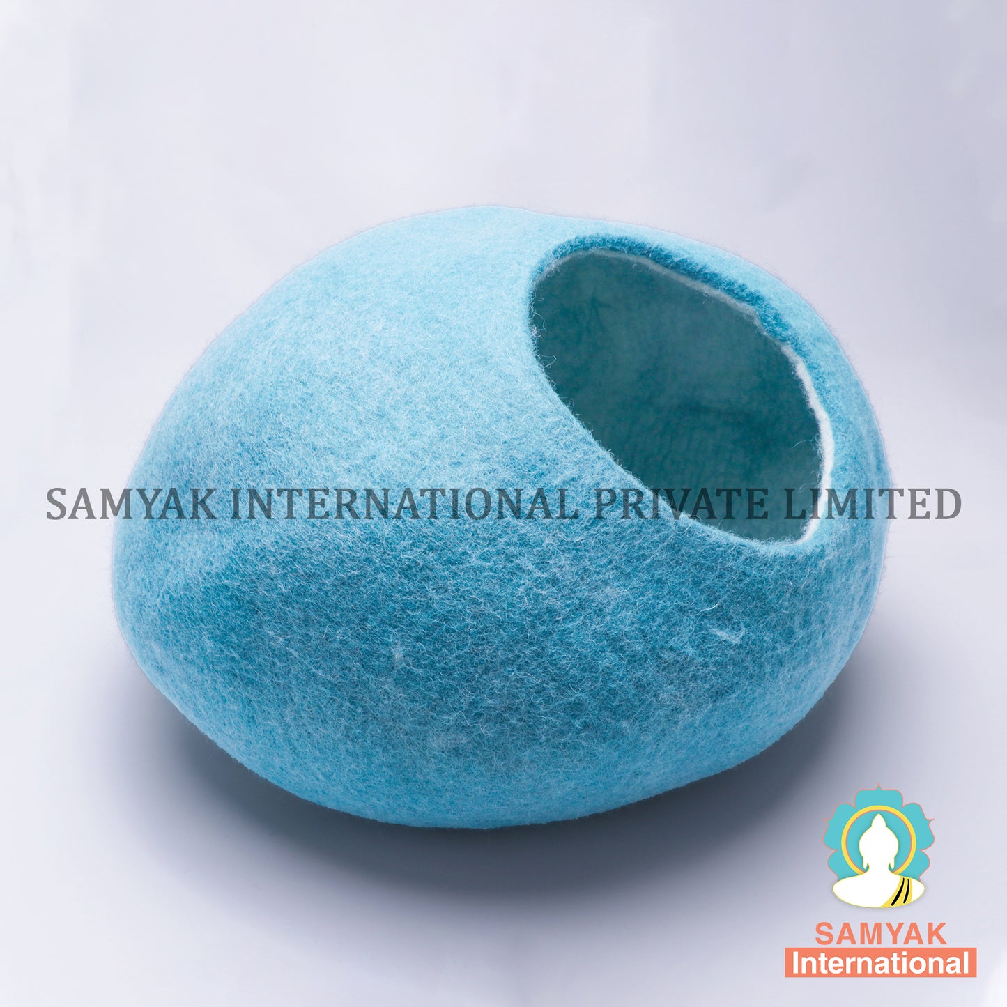 Solid Blue Felt Cat Cave-50 cm