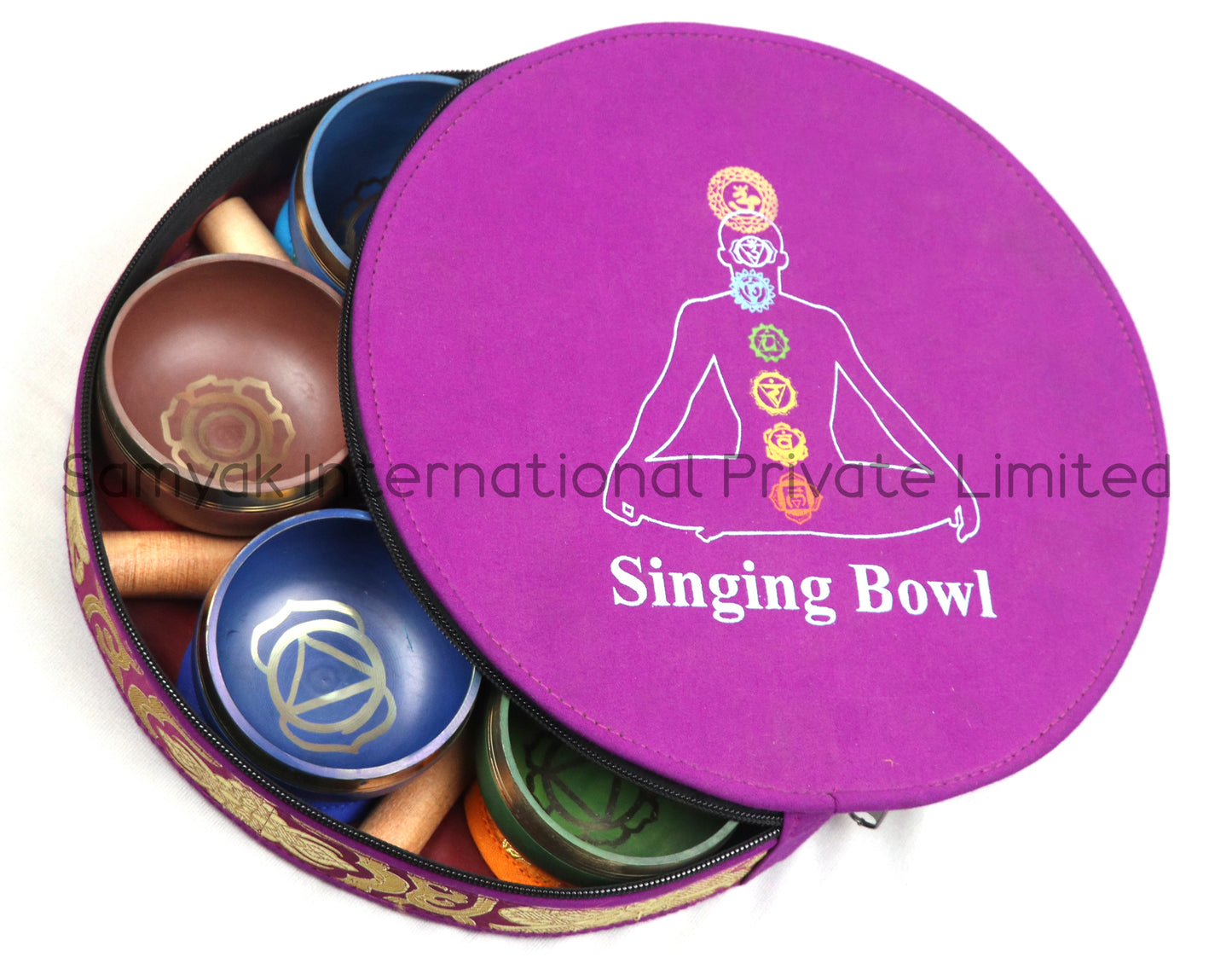 ISO 9001 Certified Seven Colored Tibetan Singing Bowls Set