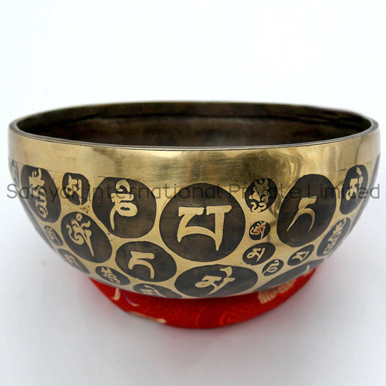 Handmade Tibetan Singing Bowls with mantra| Mallet and Cushion| Sound Therapy| Meditation|Healing
