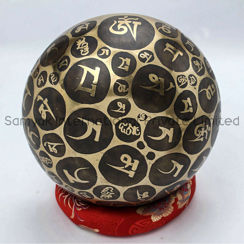 Handmade Tibetan Singing Bowls with mantra| Mallet and Cushion| Sound Therapy| Meditation|Healing