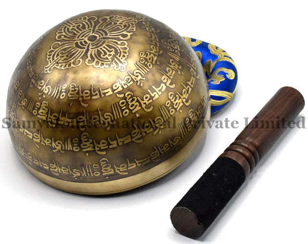 Tibetan Handmade Singing Bowl with mantra | Healing purpose | Meditation and Sound Therapy