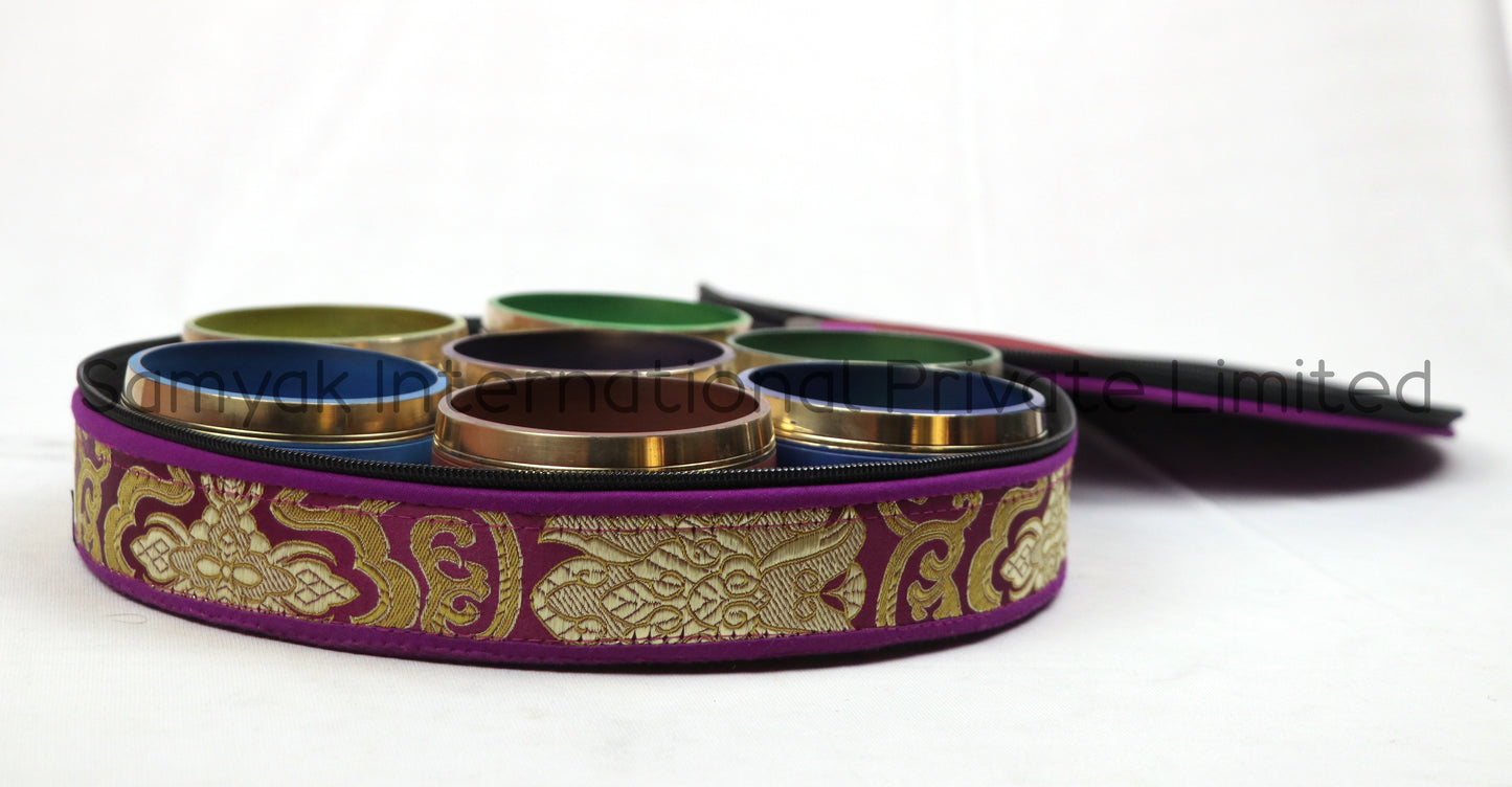 ISO 9001 Certified Seven Colored Tibetan Singing Bowls Set