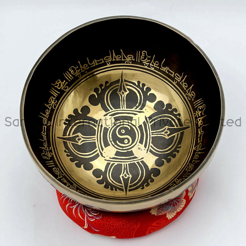 Handmade Tibetan Singing Bowls with mantra| Mallet and Cushion| Sound Therapy| Meditation|Healing