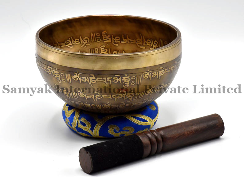 Tibetan Handmade Singing Bowl with mantra | Healing purpose | Meditation and Sound Therapy