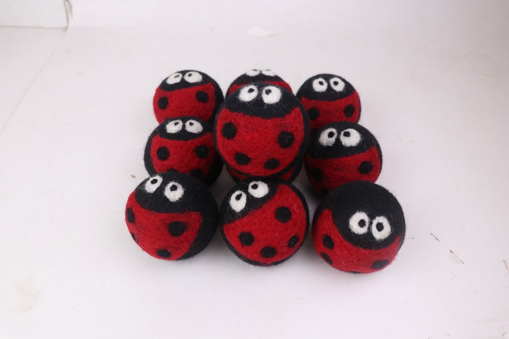 Lady Bug Pattern Dryer Balls