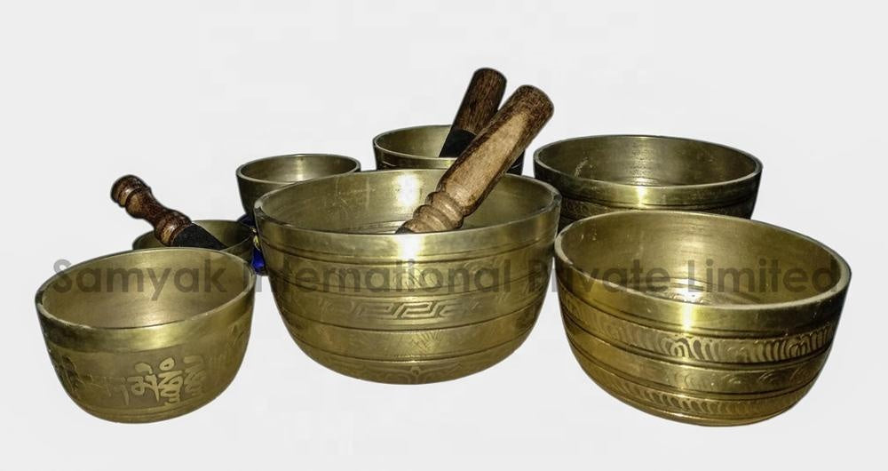 Pure Metal 7 Singing Bowl Nepal Handmade Antique Yoga Meditation Sound Therapy Singing Bowls