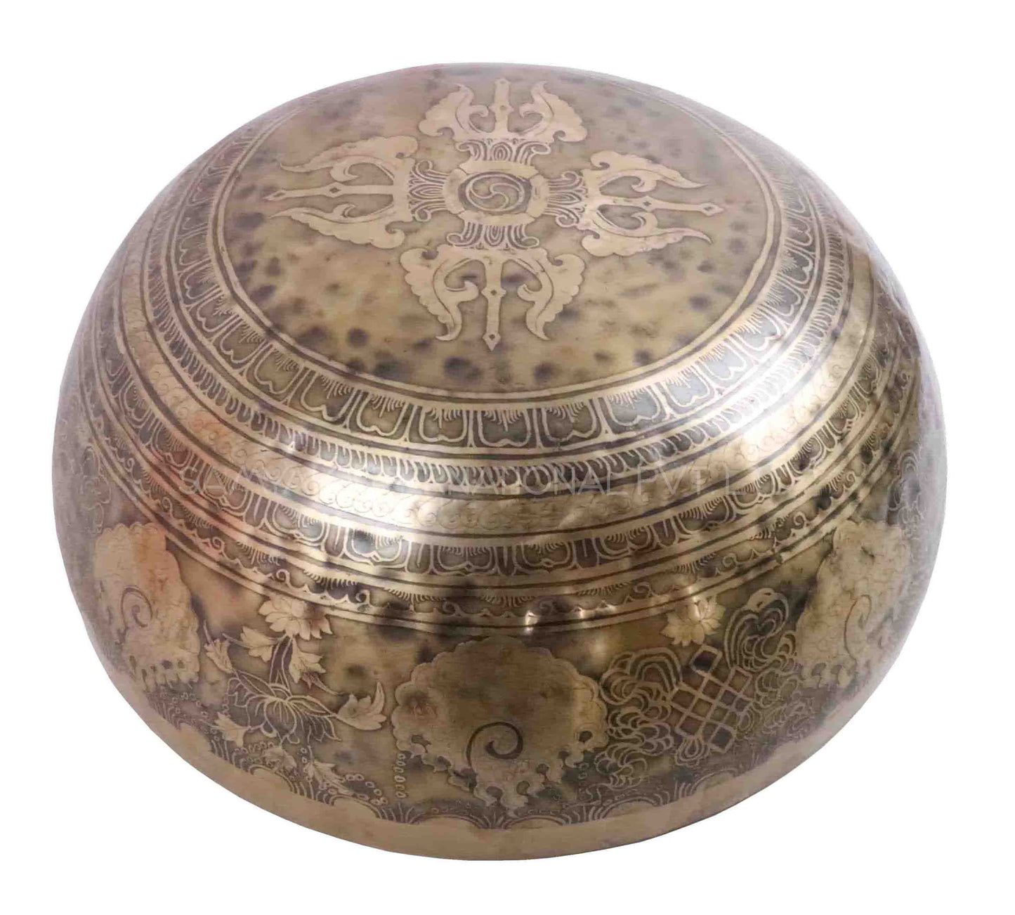 Large Tibetan Meditation Singing Bowl Deep Tone and Sound Resonance with Etching Carving Bowl, Handmade Nepal