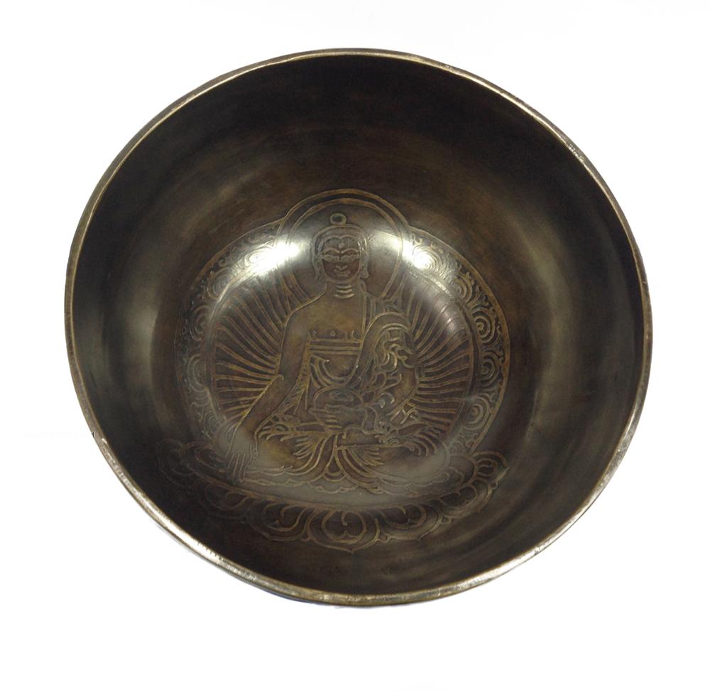 Shakyamuni Buddha Mantra Carved Tibetan 7 metal Meditation Singing Bowl