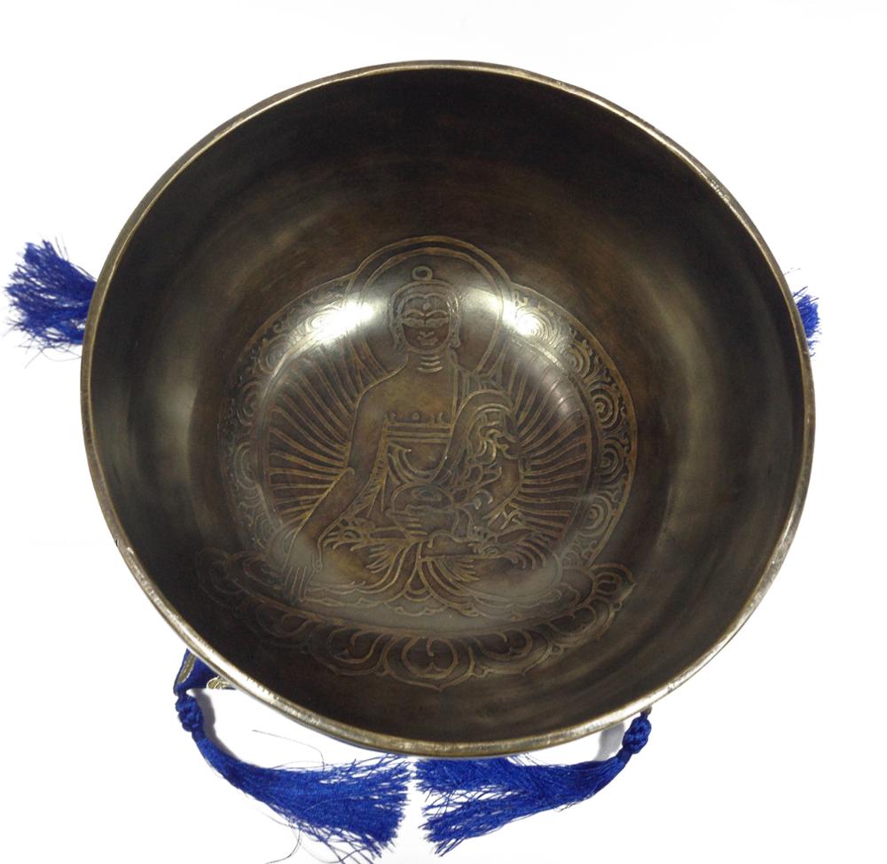 Shakyamuni Buddha Mantra Carved Tibetan 7 metal Meditation Singing Bowl