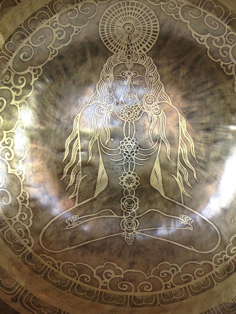 Himalayan Tibetan Singing Bowl Special Mantra Carving Bowls with Cushion & Mallet