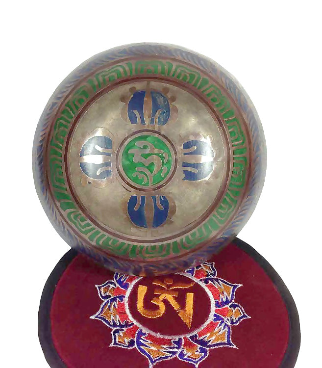 Tibetan 7 Metal Handmade Singing Bowl Metal Mantra Carving Manufacture in Nepal