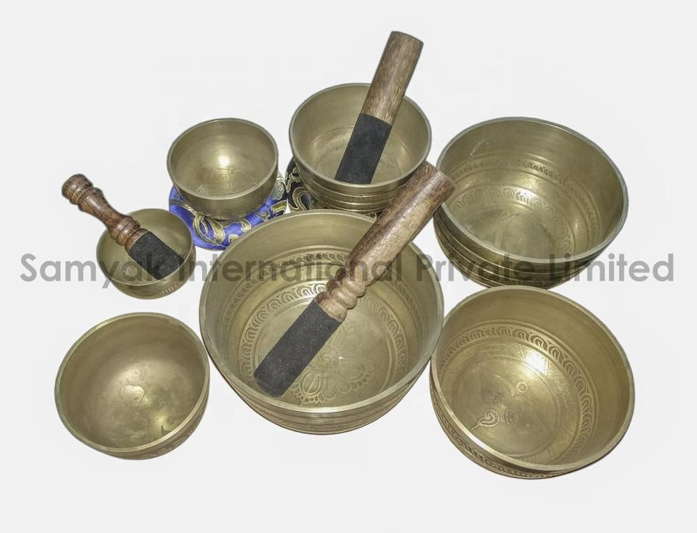 Pure Metal 7 Singing Bowl Nepal Handmade Antique Yoga Meditation Sound Therapy Singing Bowls