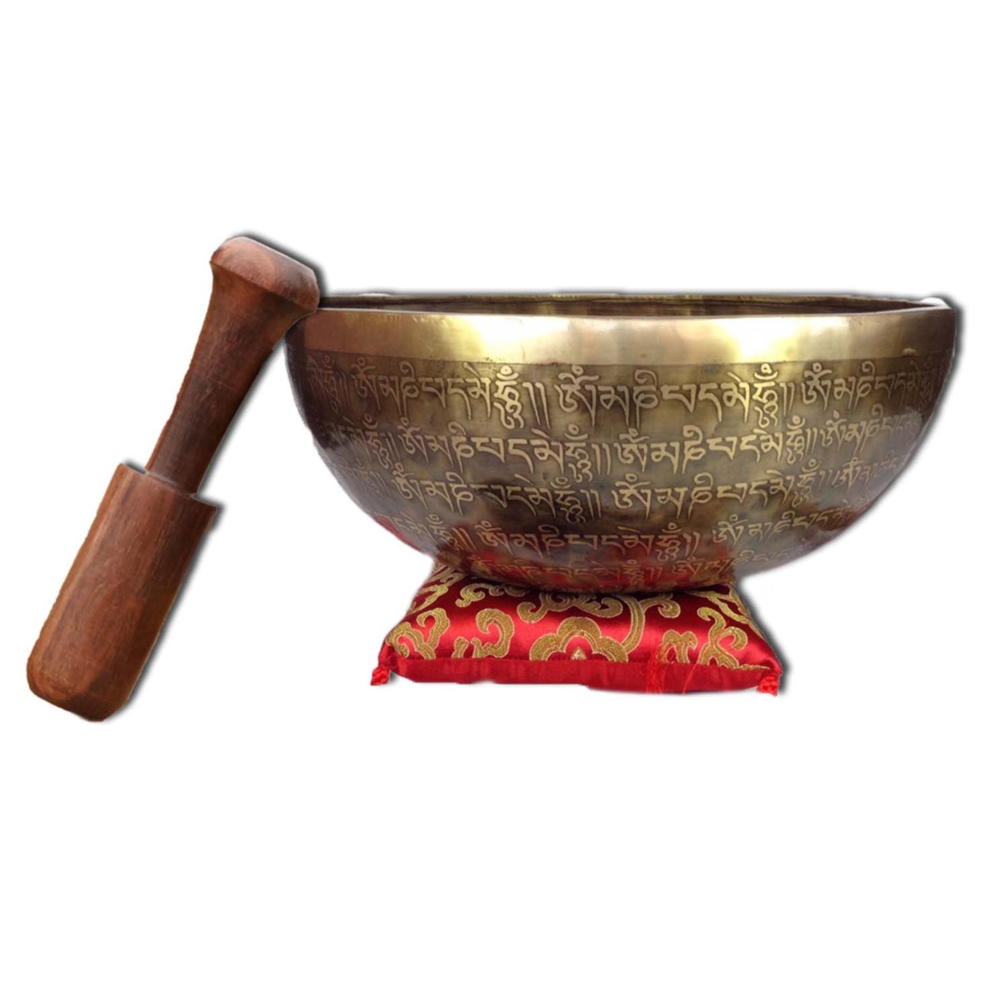 Mantra Crafted Metal Singing Bowl Bronze Om Mani Padme Hum Tibetan Large Singing Bowl for Meditation