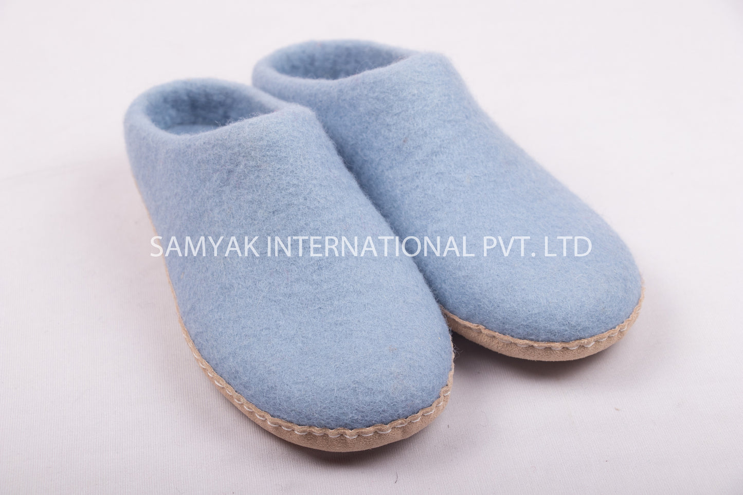Baby Blue Felt Slipper Made In Nepal wool from New Zealand