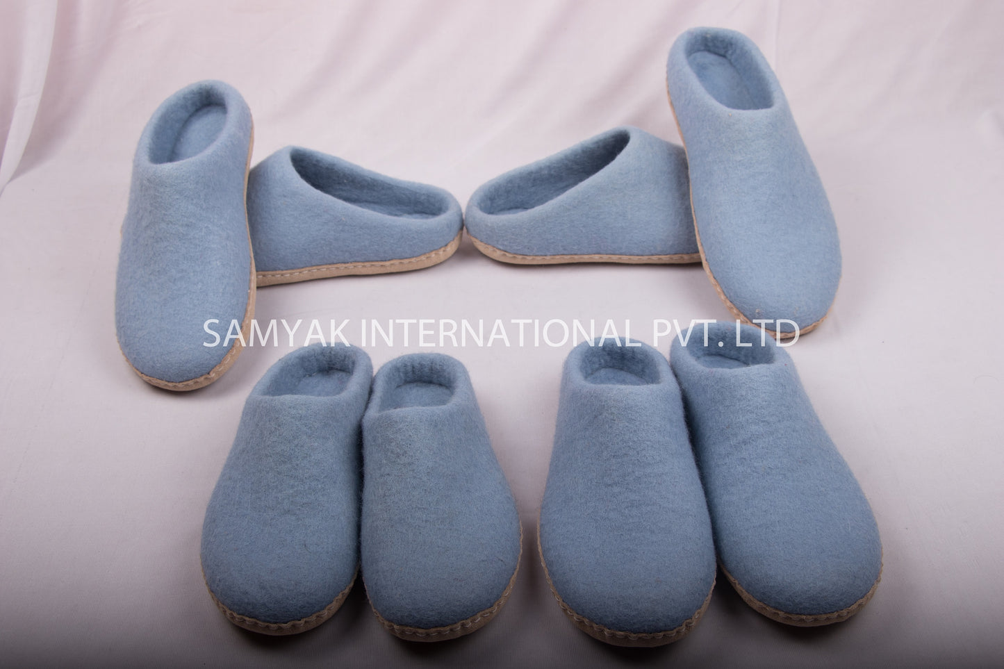 Baby Blue Felt Slipper Made In Nepal wool from New Zealand