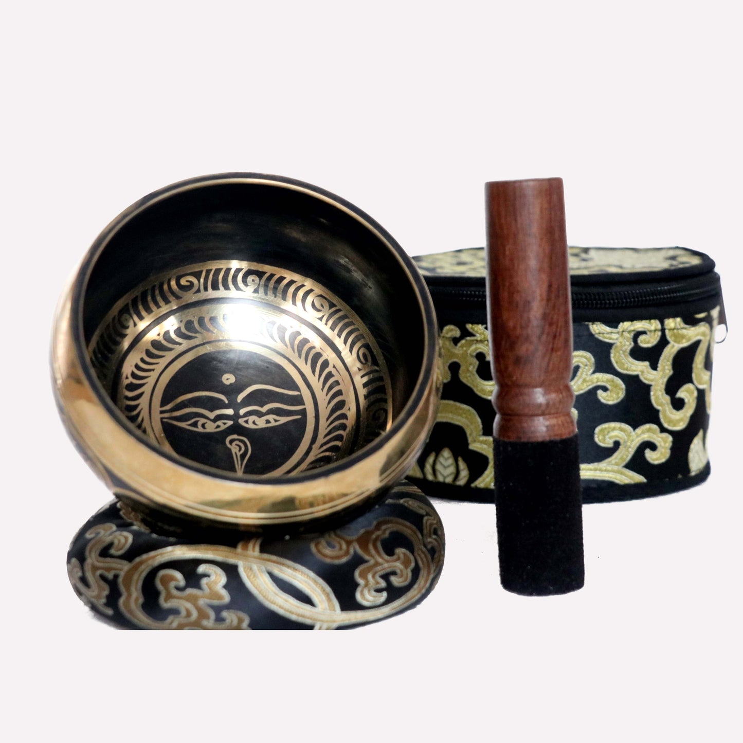 Tibetan Black Singing Bowl Set