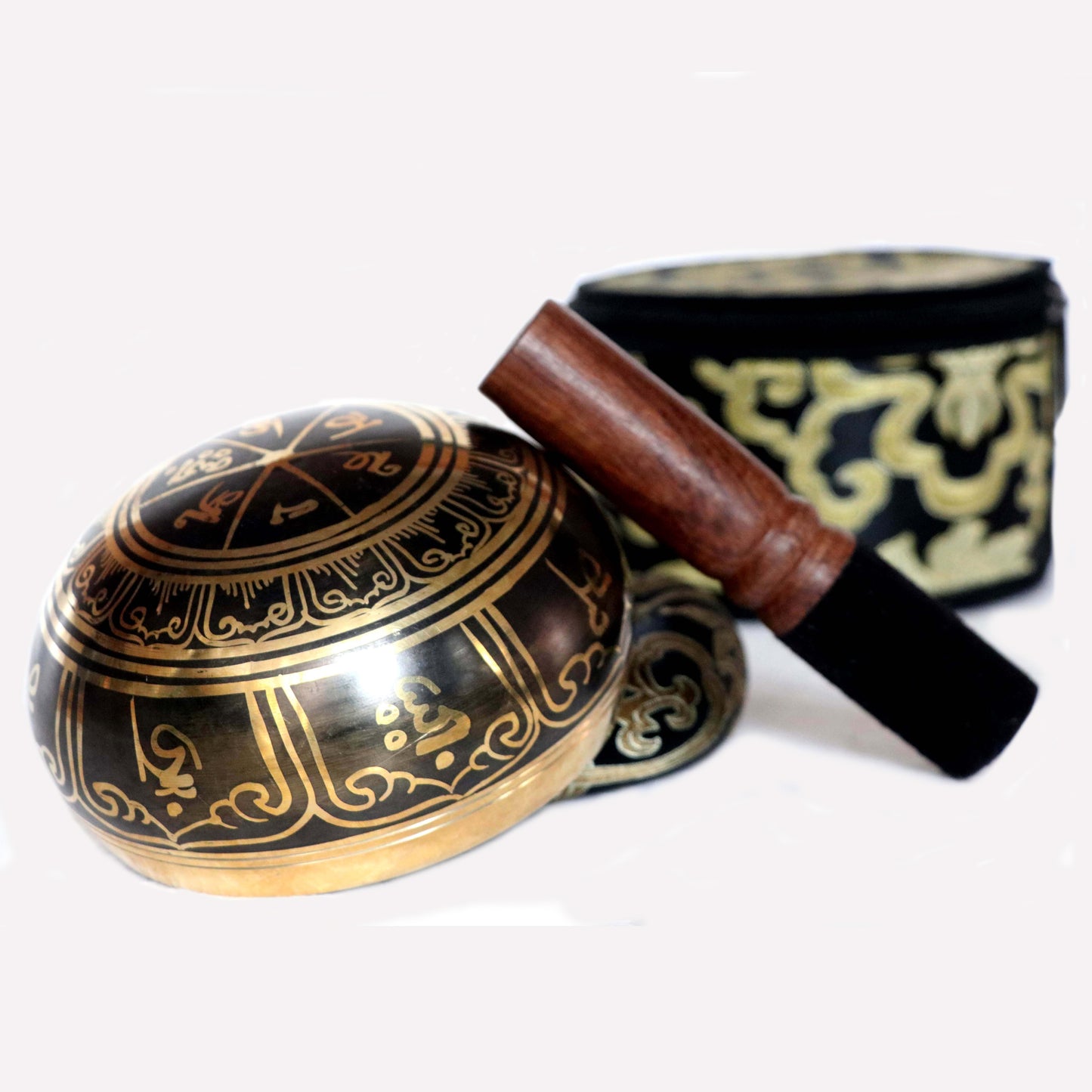 Tibetan Black Singing Bowl Set