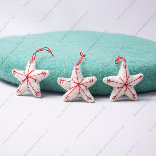 Hanging Snowflake Felt Stars Christmas Tree Decoration