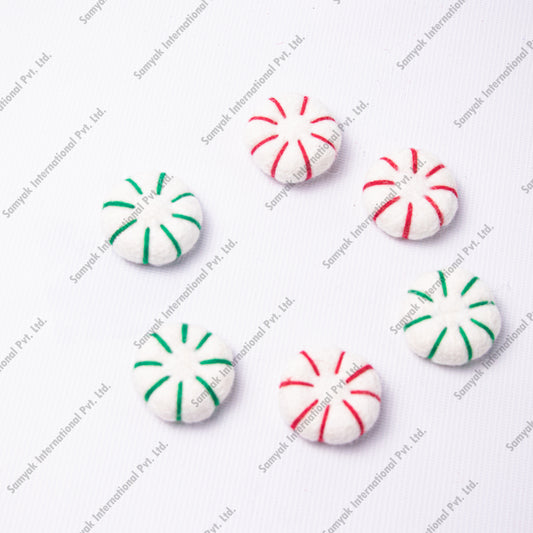 Felt Peppermint Candy Christmas Decorations