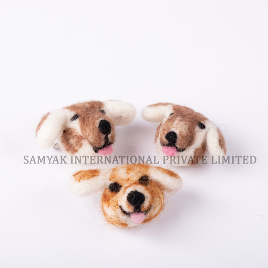 Dog Head Felt Brooch