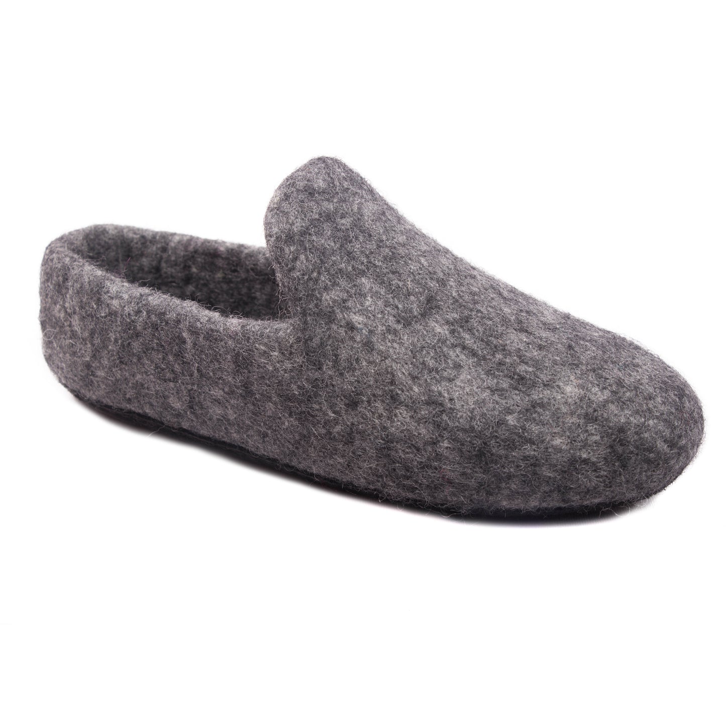 Plain Black Felt Slipper