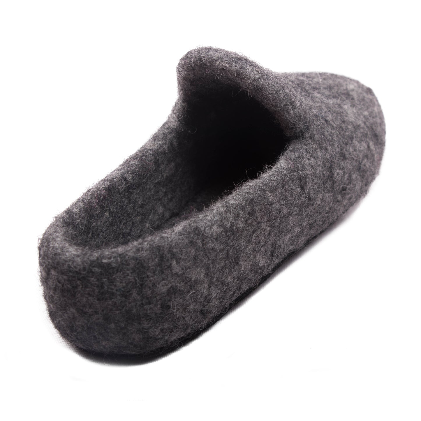 Plain Black Felt Slipper