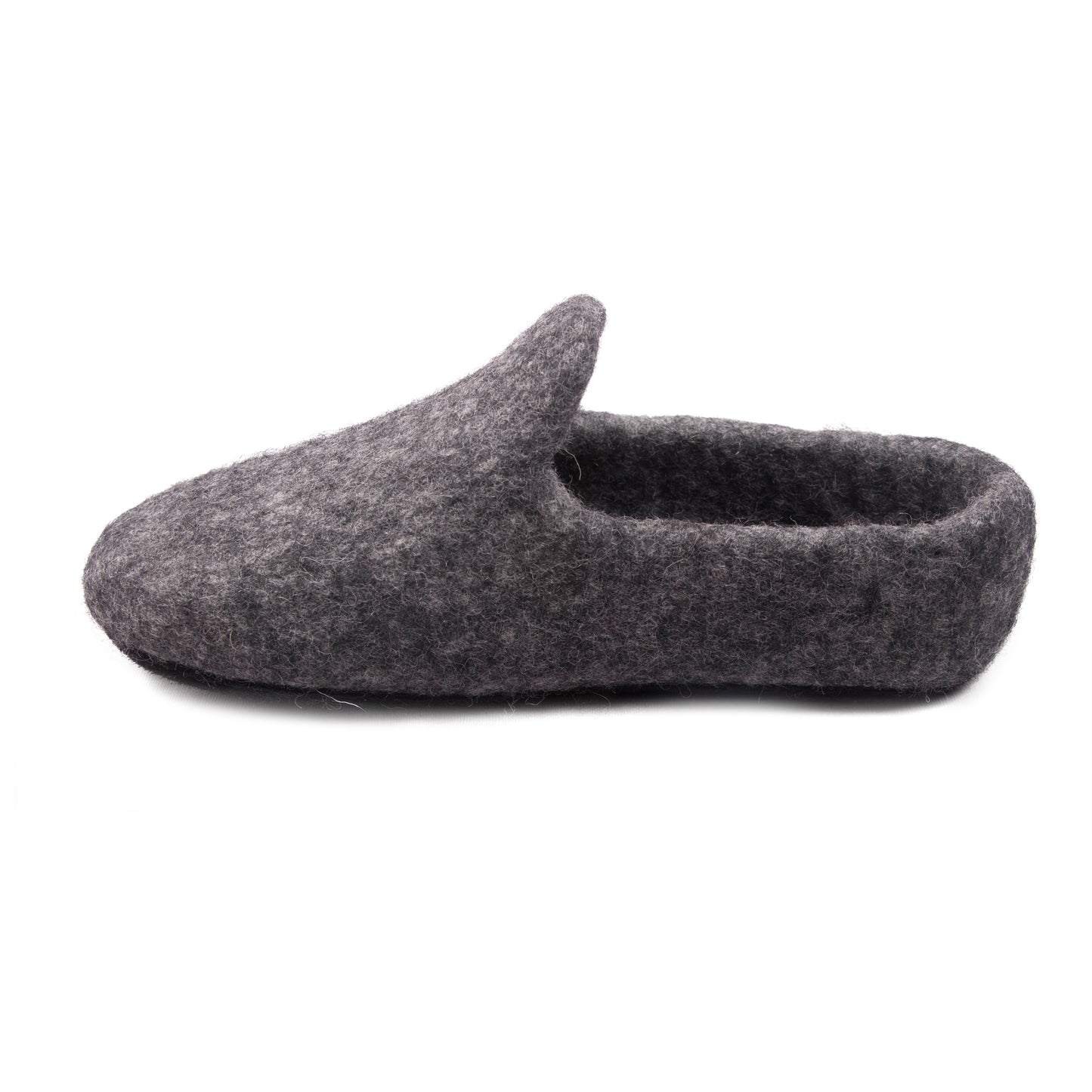 Plain Black Felt Slipper