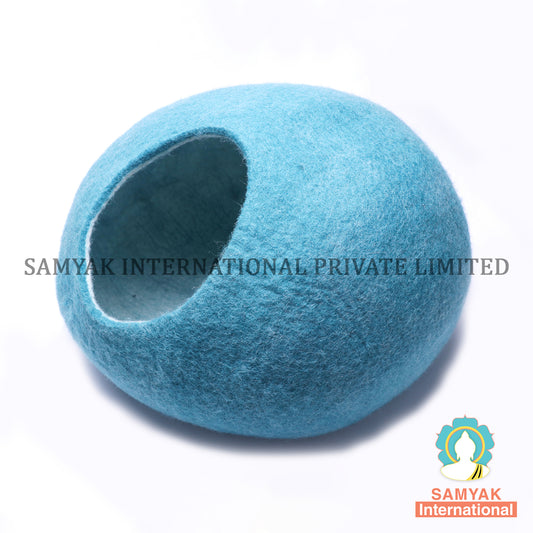 Solid Blue Felt Cat Cave-50 cm