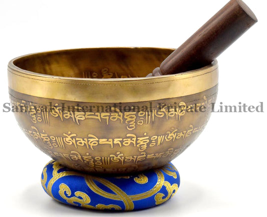 Tibetan Handmade Singing Bowl with mantra | Healing purpose | Meditation and Sound Therapy