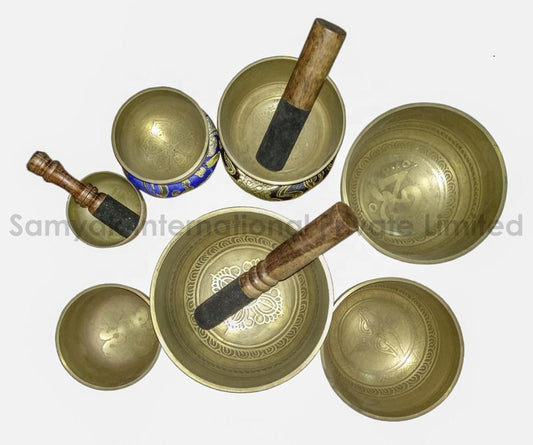 Pure Metal 7 Singing Bowl Nepal Handmade Antique Yoga Meditation Sound Therapy Singing Bowls