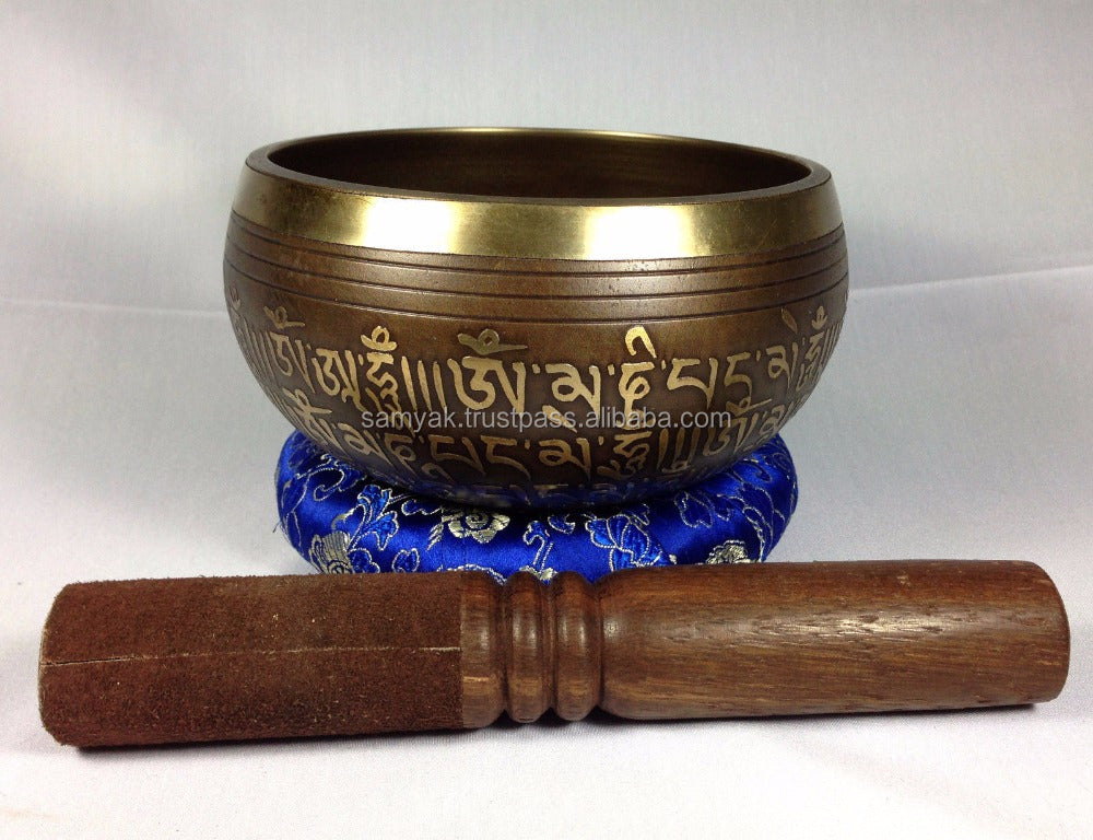 Kasha Tibetan Mantra Carved Singing Bowl