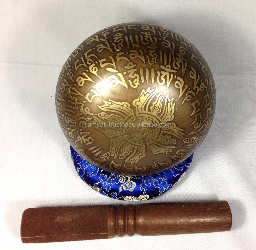 Kasha Tibetan Mantra Carved Singing Bowl